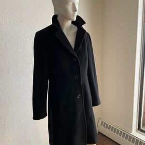 Jones New York Cashmere Wool Black Tailored Coat 12